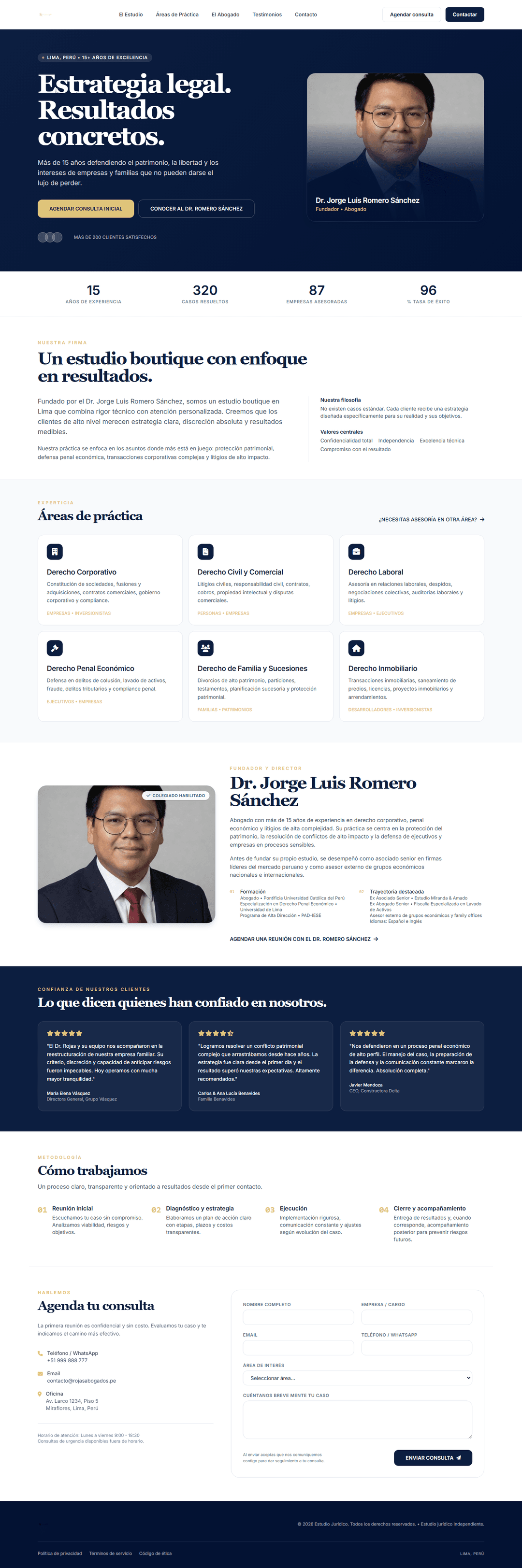 Captura real: presencia online entregada para un estudio de abogados